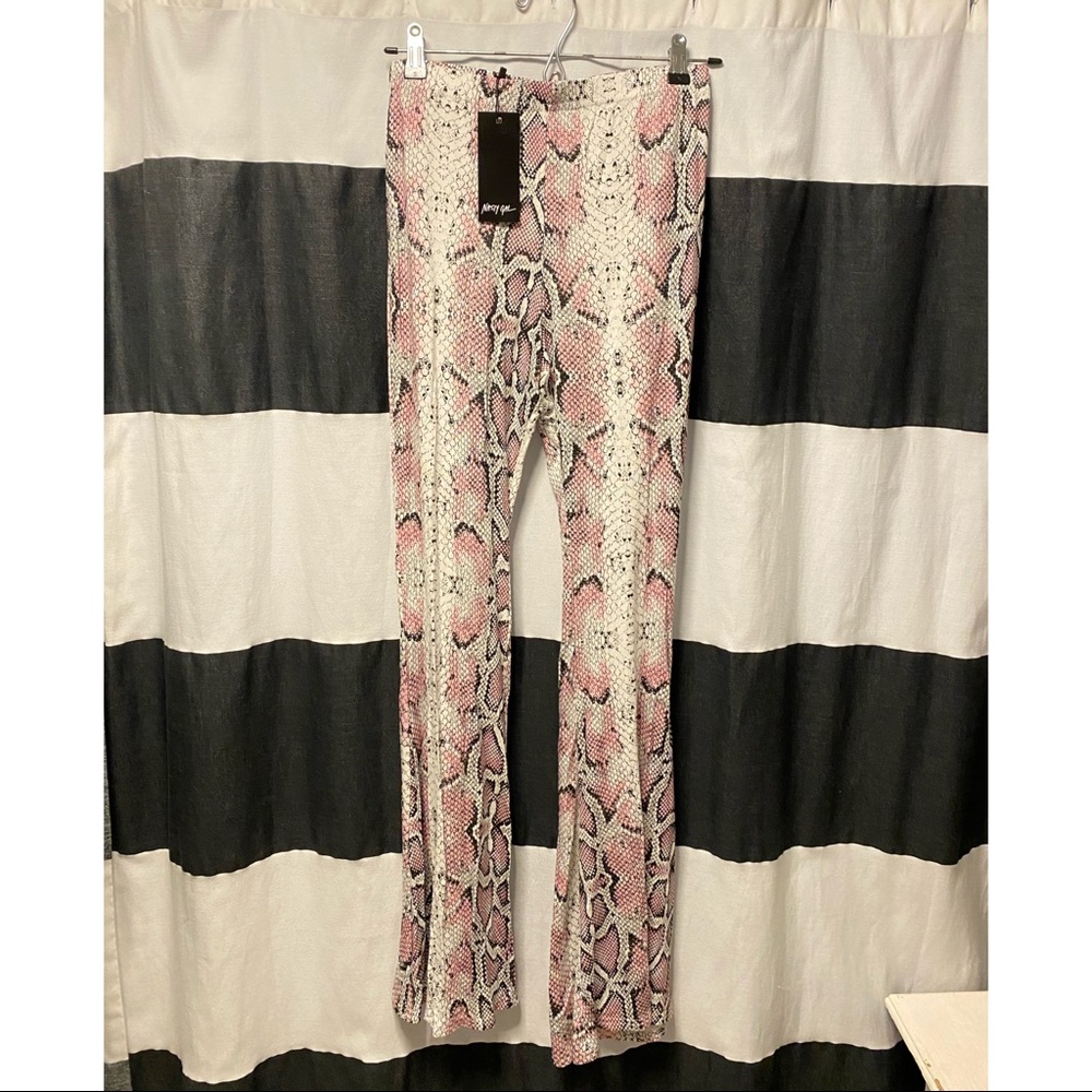Nasty Gal Snake Print Bell Bottoms